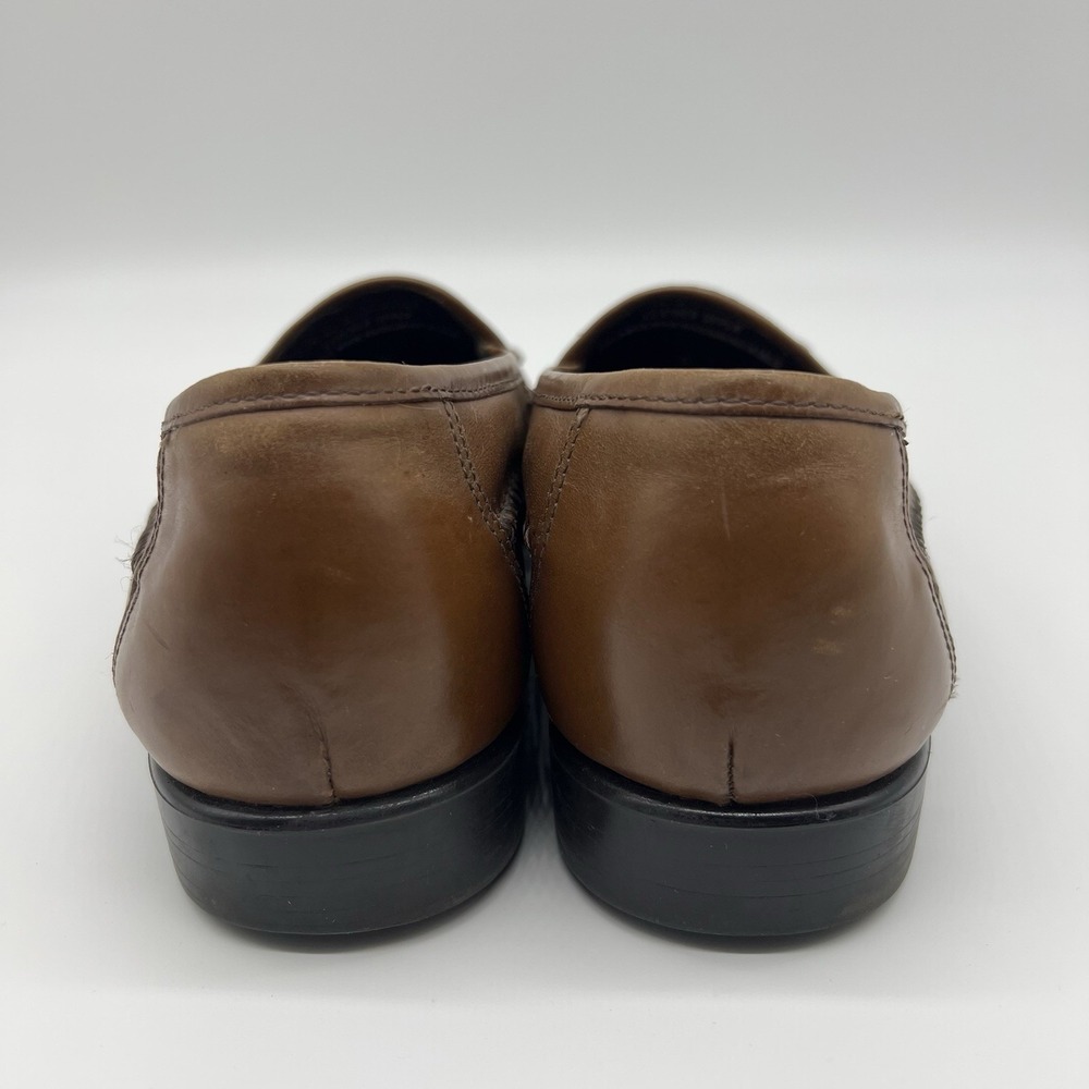 Hush Puppies Men's Loafers Brown Leather Tassel Kiltie Apron Toe Slip On 9.5M - Picture 4 of 16